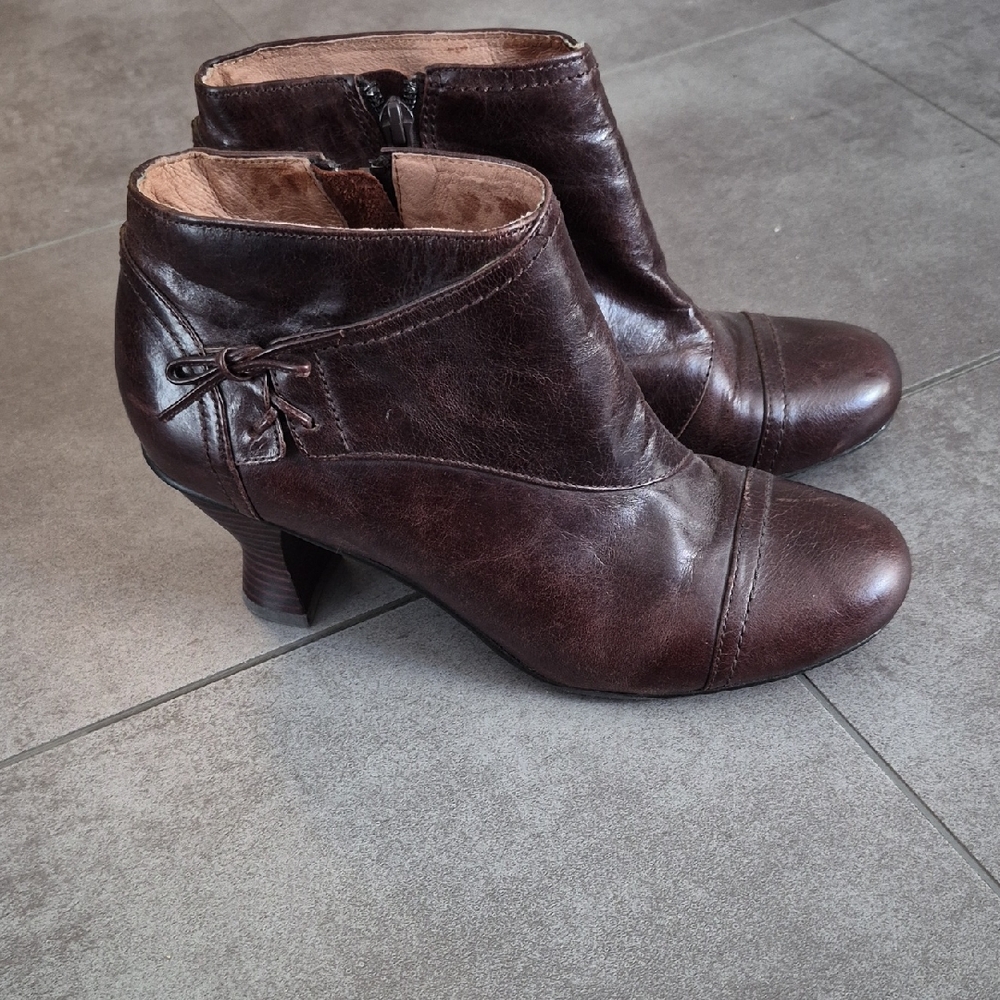 Miz Mooz Dark Brown Ankle Booties